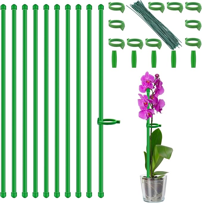 Plant Stakes 18Inch, HAINANSTRY Adjustable Length Garden Stakes, Plant Stakes by HAINANSTRY