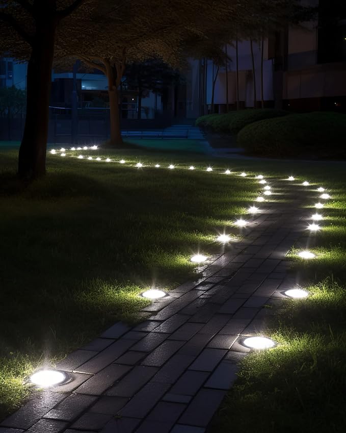 Biling Solar Outdoor Lights 12 Pack, Bright 12 LEDs Solar Ground Lights - Image 2