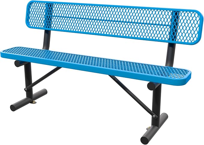 6 FT Steel Park Bench for Outside, Outdoor Bench by Sunnibety