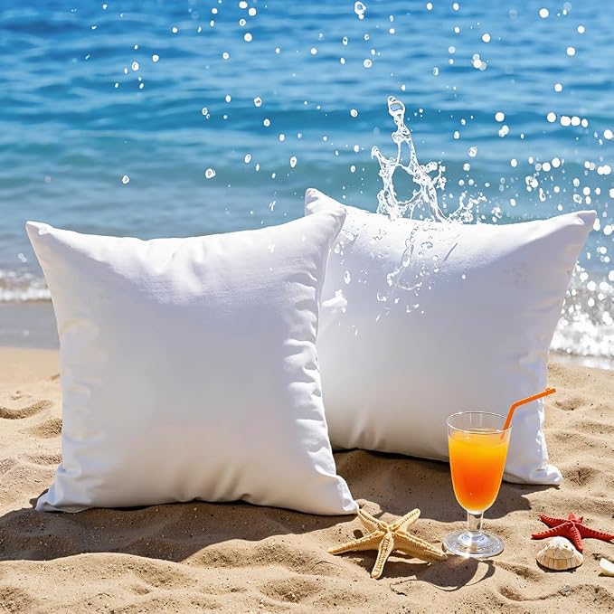 Ashler Outdoor Pillow Inserts, 18x18 Waterproof Throw Pillows Pack of 2 - Image 2