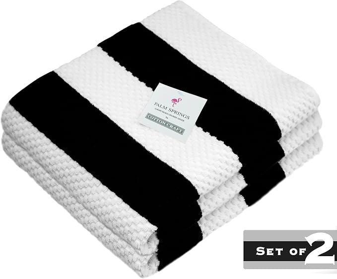 COTTON CRAFT Beach Lounge Chair Cover – 2 Pack Euro Spa Waffle Terry Towel - Image 2