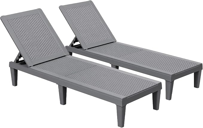 Devoko Outdoor Chaise Lounge Chair Set of 2 by DEVOKO
