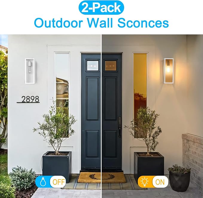 2-Pack Outdoor Wall Lanterns, Exterior Waterproof Wall Sconce - Image 5