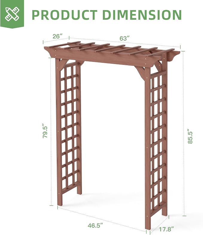 Outdoor Wooden Arch Pergola for Garden, Patio & Wedding - Image 3