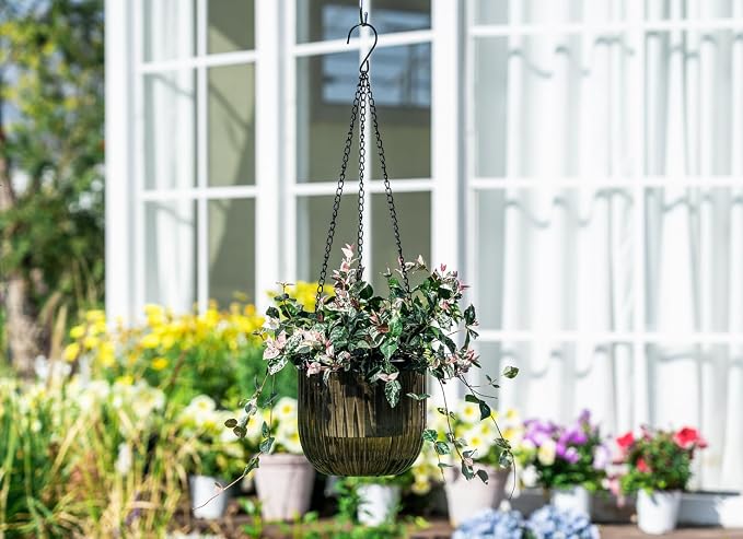 Josteve 6.5 Inch 2 Pcs Self Watering Hanging Planter Indoor Plant Pots Drainage - Image 5