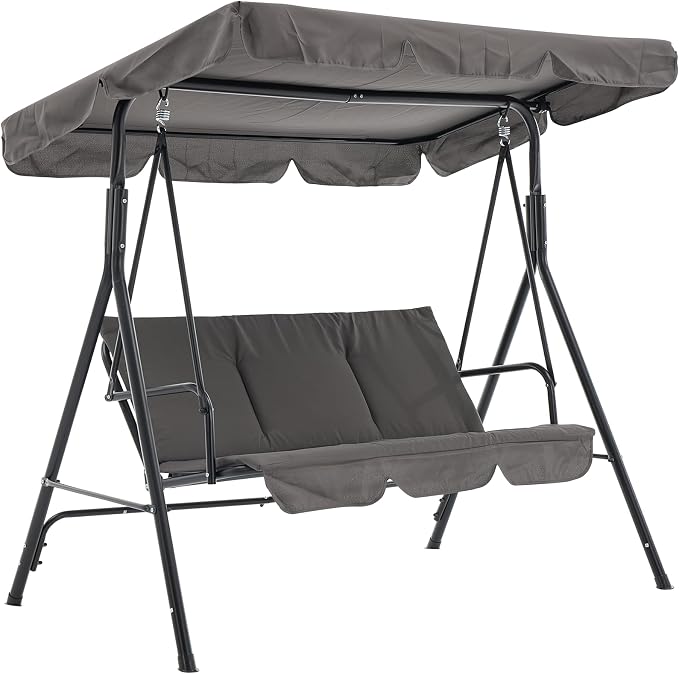 3 Person Porch Swing Chair, Outdoor Patio Swing Chair - Image 2