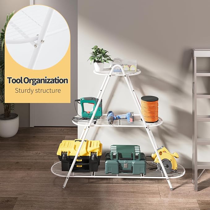 Plant Stand for Patio, 3-Tier Metal Plant Shelf–Indoor/Outdoor Display Rack for - Image 9