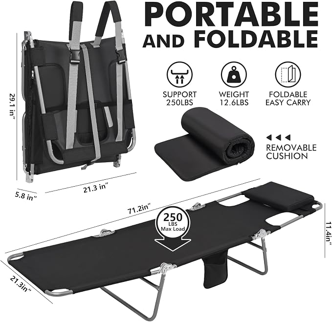 3 in 1 Women Comfort Backpack Tanning Beach Chair - Image 2