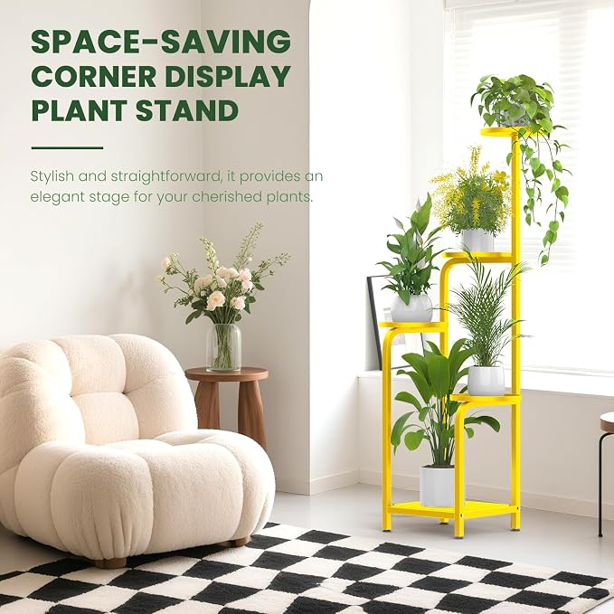 TOSKING 5 Tier Tall Plant Stand Indoor Outdoor, Heavy Duty Corner Shelf - Image 9