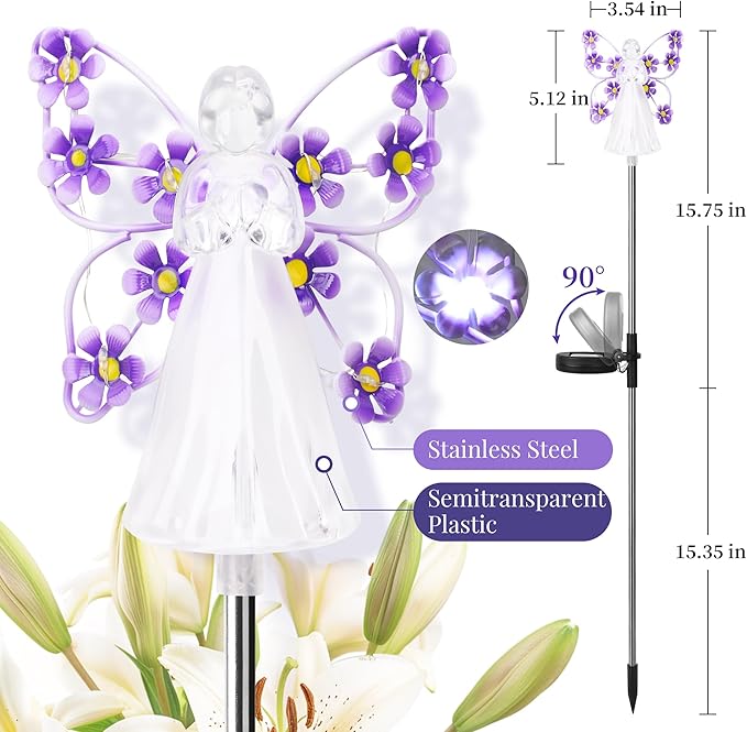 GIGALUMI Solar Angel Garden Stake Lights - Image 5