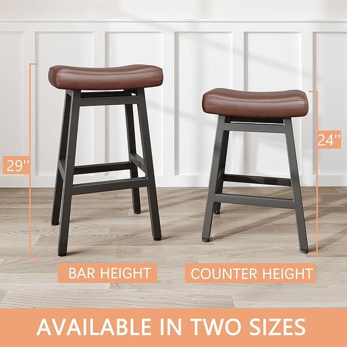 29 Inches Bar Stools Set of 2, Bar Height Barstools - Image 5