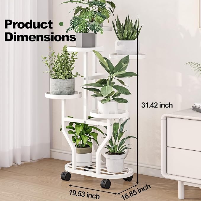 Plant Stand 5 Tier Indoor Outdoor Metal Flower Shelf - Image 2