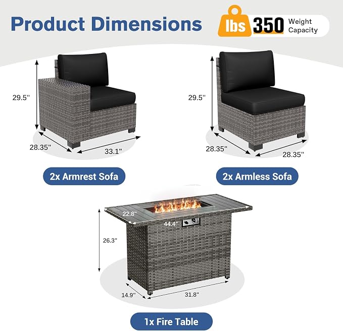 5 Piece Patio Furniture Set - Image 5