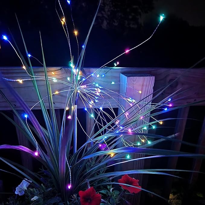 FOOING 6 Pcs Solar Garden Lights Solar Firework Lights, 200 LED String Light 2 - Image 3