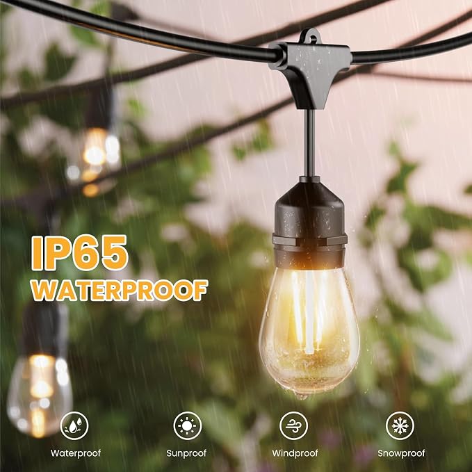 Svater 144 FT Outdoor String Lights 2W, Patio Light - Image 2