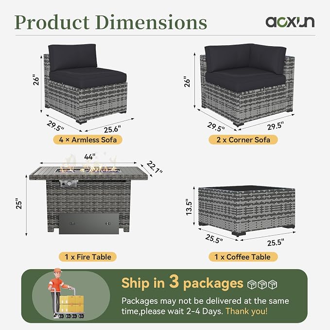 Aoxun 8 Piece Patio Furniture Set - Image 8