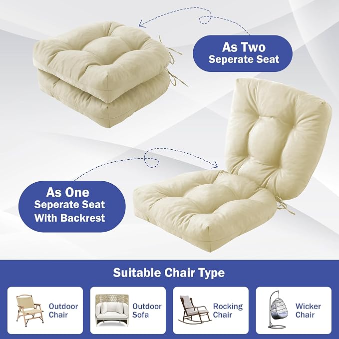 Outdoor Chair Cushions Set of 4, Patio Chair Cushions - Image 6