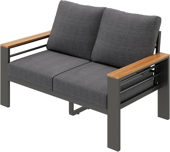 Aoxun Aluminum Outdoor Patio Furniture Set, 2 Seats Outdoor Sectional, Patio by Aoxun