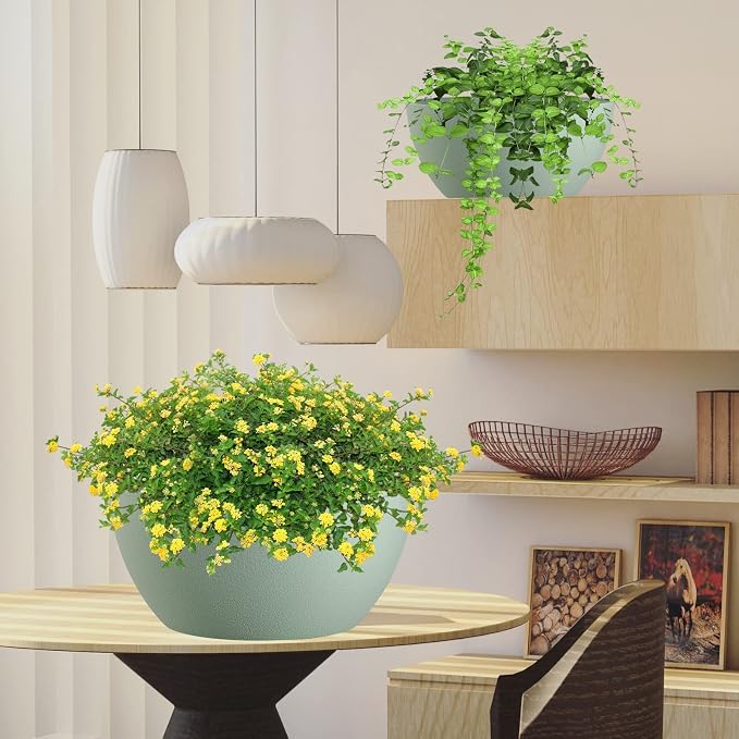 WOUSIWER 13 inch 2 Pack Large Hanging Planters - Image 7