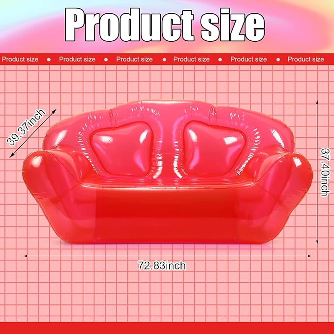 Kigley Inflatable Chair Blow Up Couches Transparent Inflatable Sofa Seat Yard - Image 3