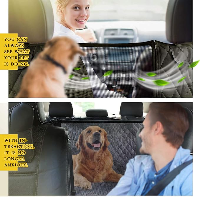 Vailge Dog Car Seat Cover for Back Seat, 100% Waterproof Back Seat Pet Cover - Image 2