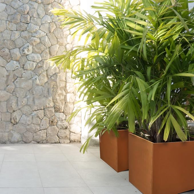 Corten Steel Planter Box Outdoor Planter Metal Square 20 Inch Large Steel - Image 3