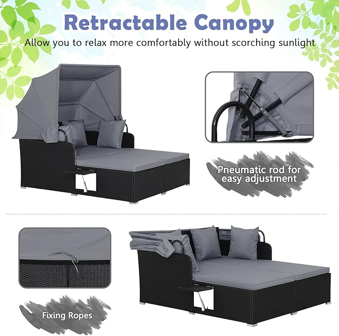 Tangkula Patio Rattan Daybed - Image 8