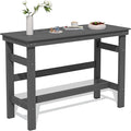 SERWALL 41" Outdoor Bar Table, All Weather HDPE Patio Bar Counter Height Table by SERWALL