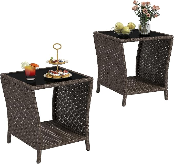 kinbor Outdoor Wicker Side Table by kinbor