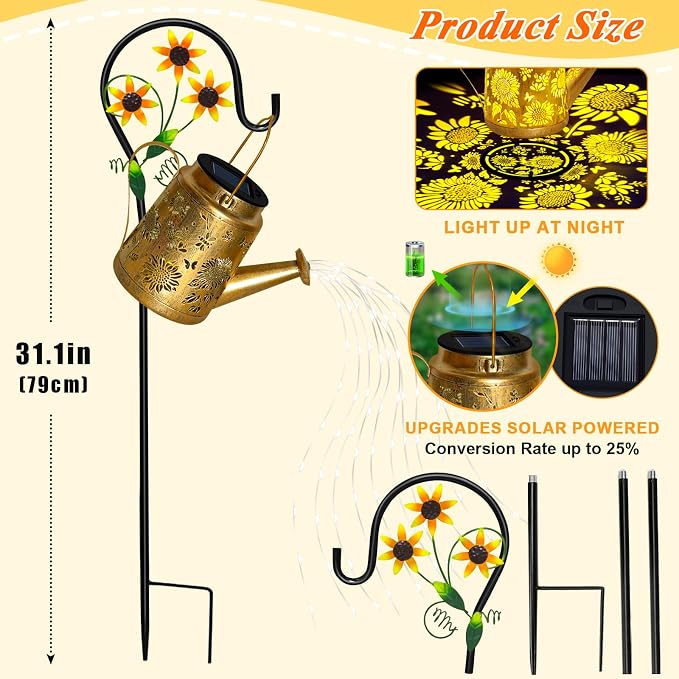Christmas Gifts Solar Solar Lanterns Garden Decor Sunflower Lights, Large - Image 7