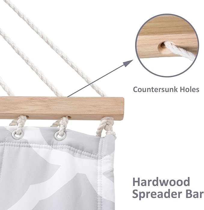 SUNCREAT Double Hammock, Extra Large Quilted Fabric Swing - Image 5
