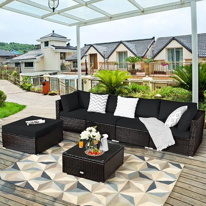 Tangkula 6 Piece Patio Furniture Set, Outdoor Deck Lawn Backyard Durable Steel - Image 2