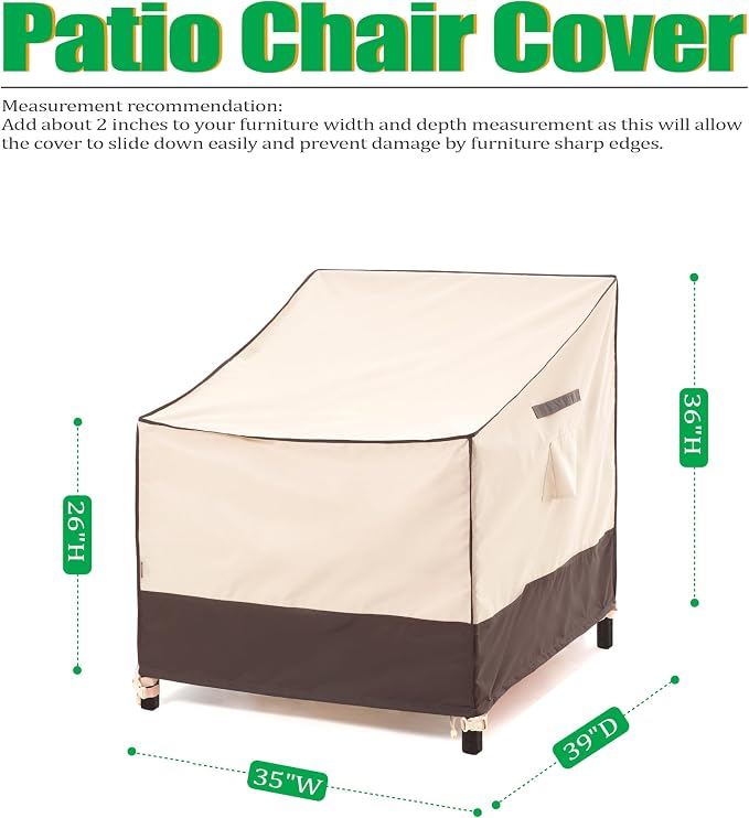 F&J Outdoors Patio Chair Covers Waterproof Outdoor Deep Seat Chair Cover - Image 2