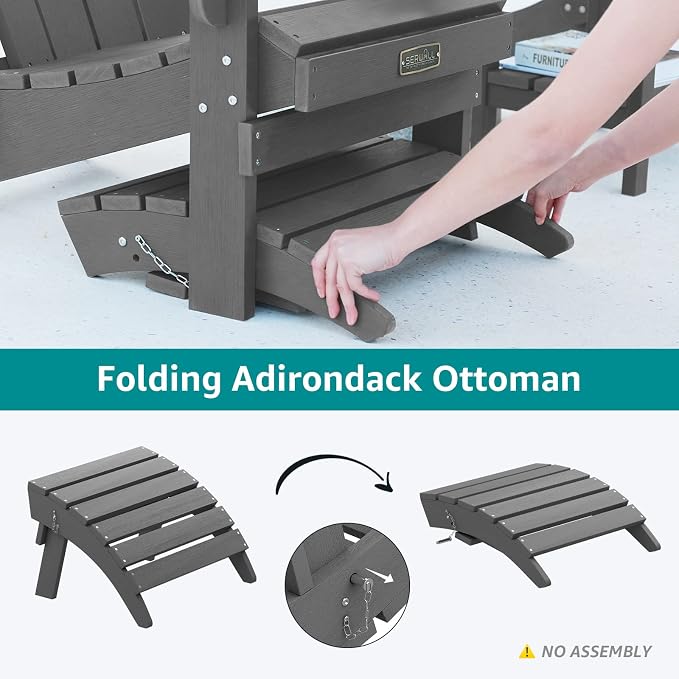 SERWALL Folding Adirondack Ottoman - Image 3