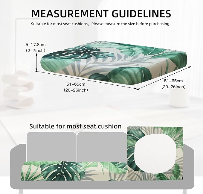 8Pcs Outdoor Cushion Covers, Patio Cushion Covers, Stretch Elastic Slipcovers - Image 2