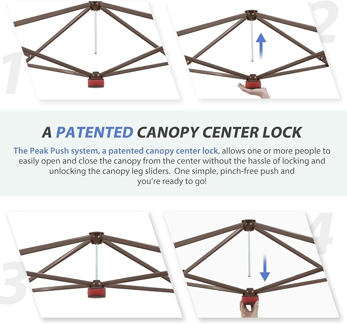 EAGLE PEAK 13x13 Straight Leg Pop Up Canopy Tent Instant Outdoor Canopy Easy - Image 6