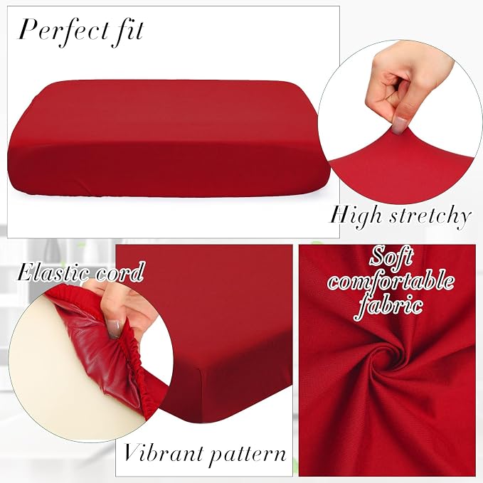 Newwiee 8Pcs Patio Cushion Covers Stretch Outdoor Cushion Cover Replacement - Image 3