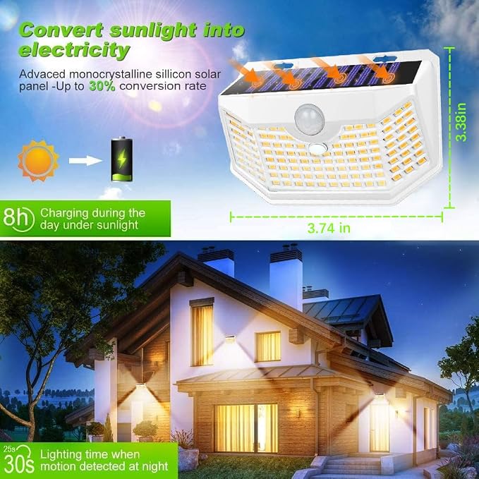 HMCITY 120 LED Solar Lights Outdoor - Image 3