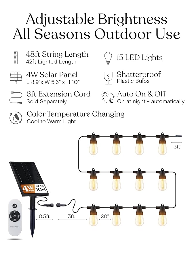 Brightech 48 FT Ambience Pro Outdoor Solar String Lights - Image 7