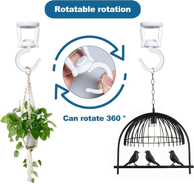 ONIKK Ceiling Hooks for Hanging Plants, Heavy Duty Metal Plant Hooks, Screw in - Image 2