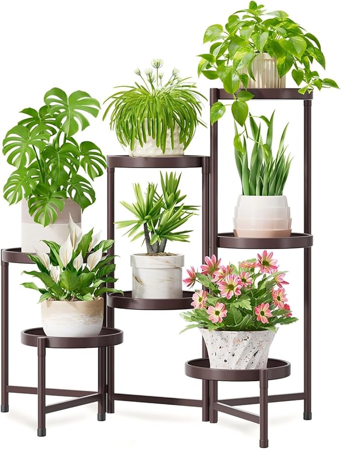 iDavosic.ly 7 Tier Large Plant Stand Indoor, 10 Inch Wide Tall Corner Metal by iDavosicly