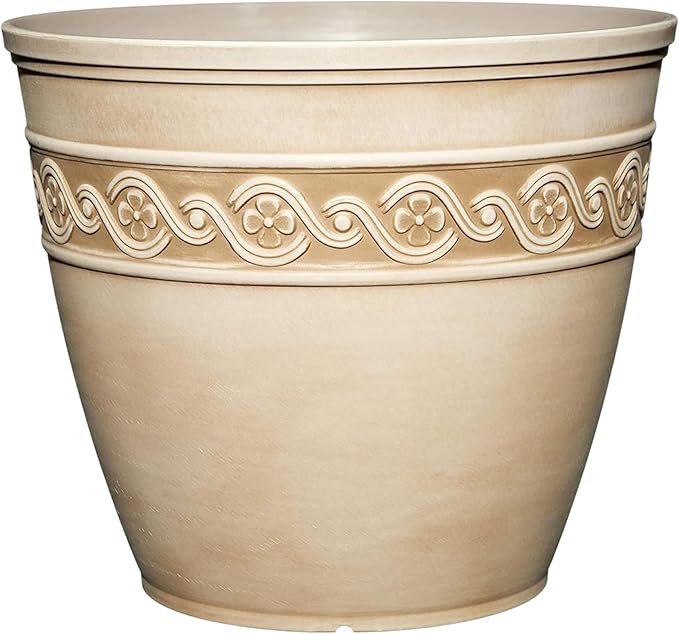 Classic Home and Garden Corinthian Resin Flower Pot Planter, Desert Tan by ClassicHomeandGarden