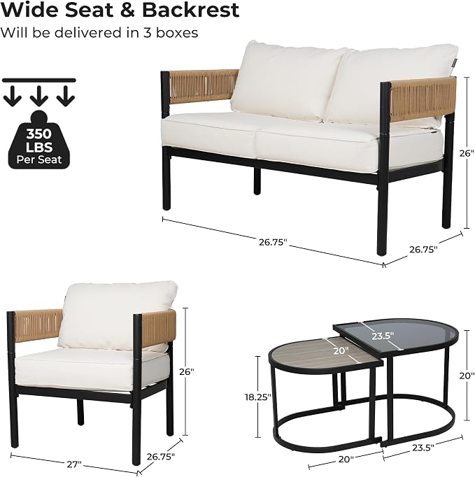Grand patio 6-Piece Wicker Outdoor Furniture Set - Image 2