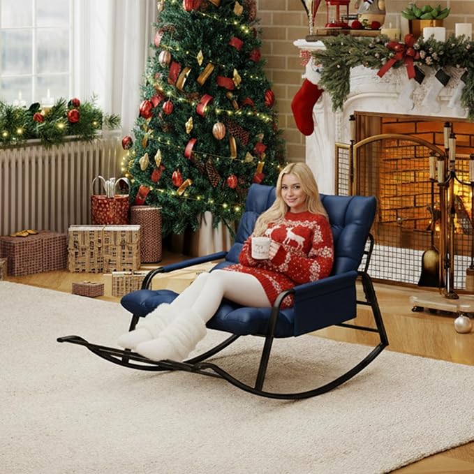 Oversized Indoor Rocking Chair, Plush Papasan Chair - Image 2