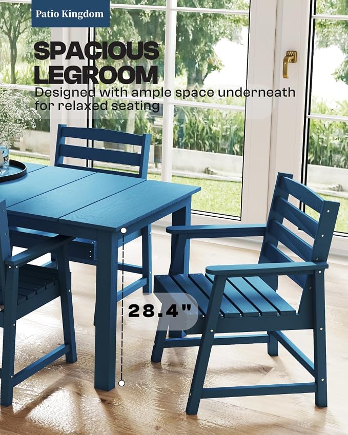 9-Piece Outdoor Dining Set for 8, 75.2'' HDPE Table - Image 5