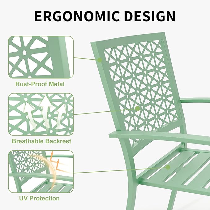GAOMON 3 Piece Patio Bistro Set, Outdoor Patio Furniture Set - Image 4