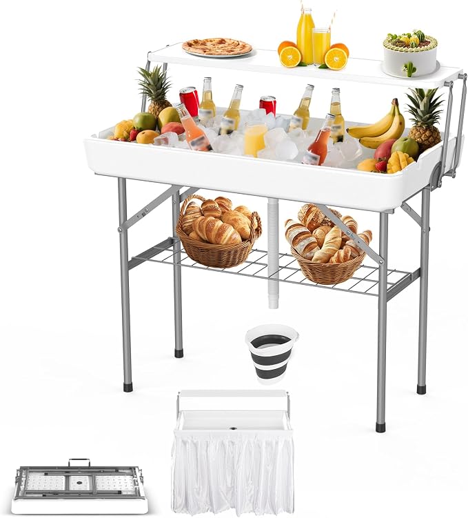 HLPB 4 FT Party Ice Cooler Folding Table by HLPB