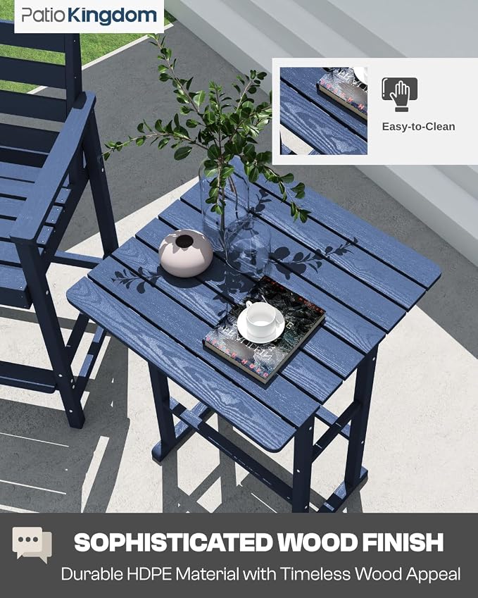 5-Piece Bar Height Adirondack Chairs and Table Set, Outdoor Patio Bar Set - Image 6