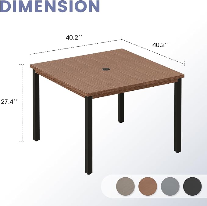 VICLLAX Square Patio Dining Table - Image 3