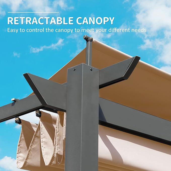 Domi Outdoor Living 11’ X 16’ Outdoor Retractable Pergola - Image 4